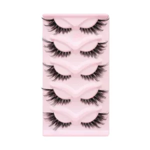 Natürlich Dichte Manga Falsche Wimpern Kunstfaser Transparenter Angelschnurstiel Leicht Wiederverwendbar Wimpern Für Damen Tägliche Party Hochzeit Makeup