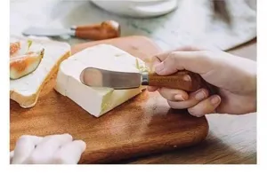 Wooden handle butter knife mini cheese spreader for bread jam and peanut butter.