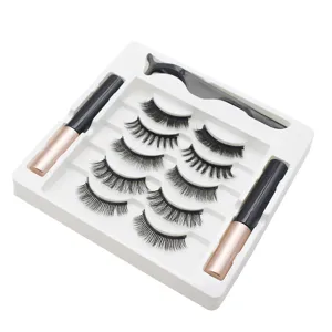 Magnetisches Falsche Wimpern Set Mit Magnetischem Flüssigem Eyeliner Und Applikator-Pinzette Importierte Faser Locken Natürliche Wimpern Für Damen Make-up