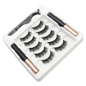 Magnetische künstliche Wimpern Set mit 5 Paaren dicken Wimpern und 2 Eyeliner Tuben