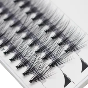 Thermisch Gebundene Cluster-Wimpern Individuelle Crossover-Gewebe Wimpernverlängerung 0.07mm Natürlich Geschwungene Falsche Wimpern Damen Makeup