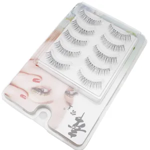 Detailansicht künstlicher Wimpern in transparenter Schachtel für natürlichen Alltags-Look.