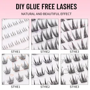DIY faux cils segmentés sans colle cils naturels individuels grappes tendance