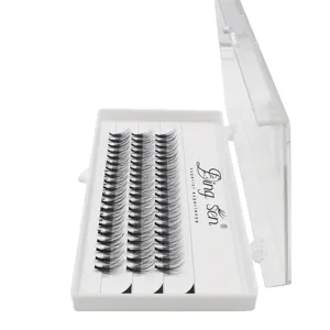 Professionelles Büschel-Wimpernset mit transparenter Box, natürliche Handarbeit Volumelashes.