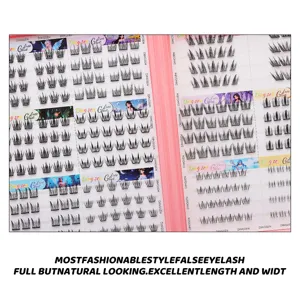 Faux cils segmentés sans colle aspect naturel extensions de cils individuelles pour maquillage