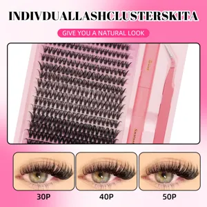 Individuelle Wimpernverlängerung Set mit Kleber, Versiegelung und Pinzette für natürliches Aussehen.