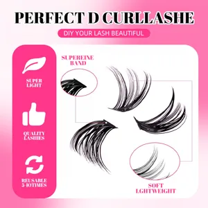 D-Curl Segment DIY Falsche Wimpern leichten weichen Band wiederverwendbare Wimpern