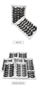 Flauscheffekte künstliche Wimpern Multipack Set dicke volumige Fake Eyelashes Kosmetik Tool