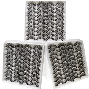 Natürliche Voluminöse Falsche Wimpern Set Stereoskopisch Geschwungene Künstliche Wimpern Packung Lange Weiche Fasern Wimpernverlängerung Make-up Tool