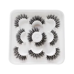 Flauschiges dramatisches künstliches Wimpernset unordentlicher dichter Stil 5 Paar Kosmetik