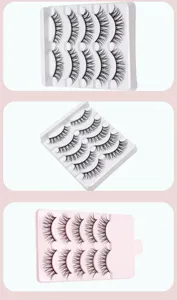 5 Paar Künstliche Wimpern Unordentlich Gekreuzt Natürlich Lang Make-up Wimpern Set Tray