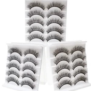 5 Paar 3D künstliche Wimpern natürliche dicke geschwungene Fake Lashes Make-up Großhandel