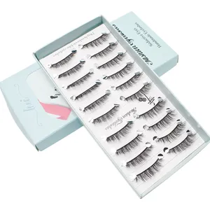 10 Paar Handgemachte Künstliche Wimpern Natürliches Volumen Set Verlängerung Hauptbild