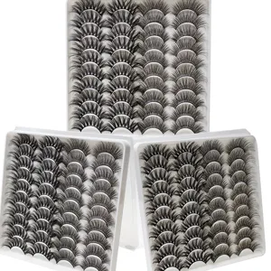 Mehrpackung künstliche Wimpern, natürlich geschwungene voluminöse 3D Wimpern für das Make-up.