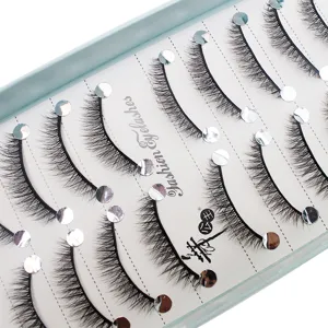 Natürliche gemischte künstliche Wimpern 10 Paar Set, fluffige lockige Volumen Wimpern.