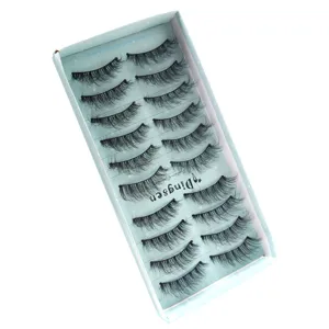 3D Mehrschichtige Falsche Wimpern Natürlich Dick Gekräuselt Kunstfaser Handgefertigt Baumwollband Wiederverwendbar Make-up Tools