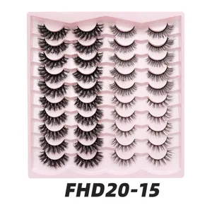 20 Paar Künstliche Wimpern Set Voluminöse Flauschige Nerzwimpern Make-up Beauty Werkzeug