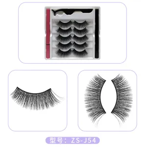 5 Paar Falsche Wimpern Set mit Eyeliner und Pinzette Natürlicher Look Wiederverwendbar