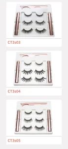 Magnetisches Wimpern Set mit 3 Paaren Wiederverwendbare Falsche Wimpern Eyeliner