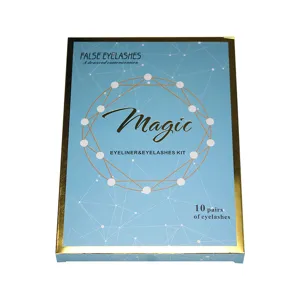 Magnetic false eyelashes kit with eyeliner, 10 pairs reusable natural look eye makeup set.