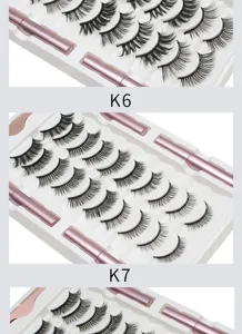 Set de pestañas postizas magnéticas con delineador y aplicador para maquillaje.