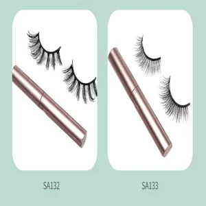 Detailansicht des Set aus magnetischen Wimpern und Eyeliner Stift, Modelle SA132 und SA133.