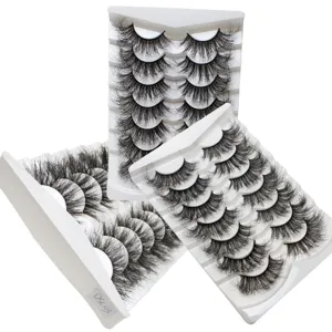 Großhandel lange flauschige künstliche Wimpern Mehrfachpackung dramatisches Volumen