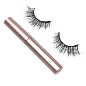 Magnetische künstliche Wimpern Set mit roségoldenem Eyeliner Tubus für einfaches Augen Make-up