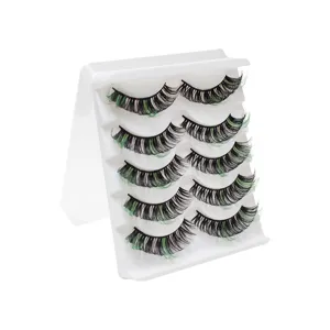 Großhandel 5 Paar bunte künstliche Wimpern DD Schwung dramatische gemischte Farbe Wimpern Set Schminken.