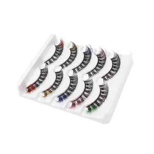 Bunte künstliche Wimpern Set DD Schwung gemischt natur dicke Fake Wimpern Make-up