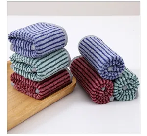 Thickened striped kitchen cleaning cloth highly absorbent dish towel soft wiping rag