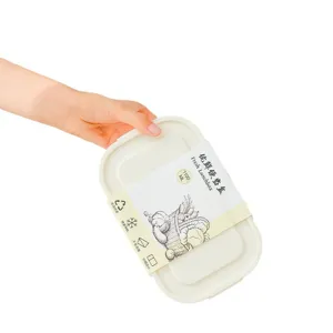 Gedeelde magnetronbestendige bento-doos 1100ml verzegelde lunchcontainer voor kantoor en school.