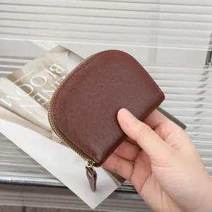Premium genuine leather mini coin purse zipper card holder minimalist daily compact wallet.