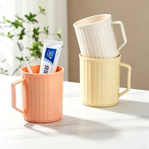 Bicchiere portaspazzolino in plastica con manico, grande capacità per bagno di casa.