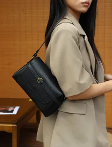 Echtes Leder Retro kleine quadratische Umhängetasche für Damen, modische Pendler-Handtasche.