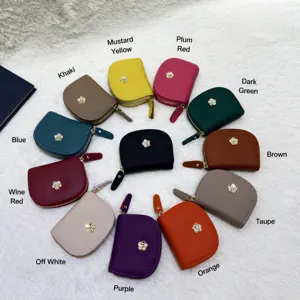 Women Mini Coin Purse Genuine Leather Card Holder Zipper Wallet Daily Matching Street Trend Cowhide Small Pouch