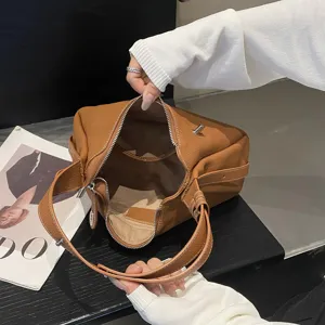 Genuine leather brown tote bag women luxury designer shoulder crossbody bag large capacity