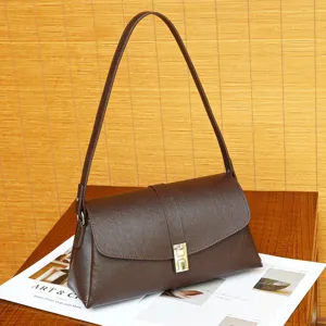 Retro Genuine Leather Crossbody Bag For Women Luxury Designer Small Square Shoulder Bag Vintage Cowhide Handbag