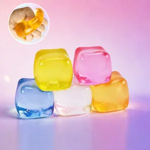 Giocattolo antistress trasparente a forma di cubetto di ghiaccio, gioco sensoriale morbido.