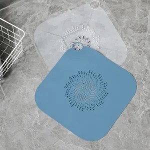 Silicone shower drain hair catcher flat drain cover for bathroom floor drain strainer 2pcs