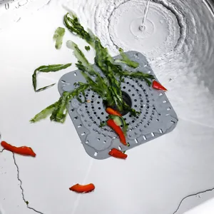 Couvre-filtre d'évier en silicone pour cuisine anti-bouchage et piège à cheveux de vidange.