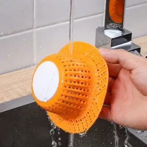 Silicone sink drain hair catcher filter stopper for bathroom tub and kitchen basin use.
