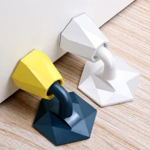 Punch-Free Door Stopper Silicone Silent Anti-Collision Door Holder Modern Geometric Home Door Hardware Accessory