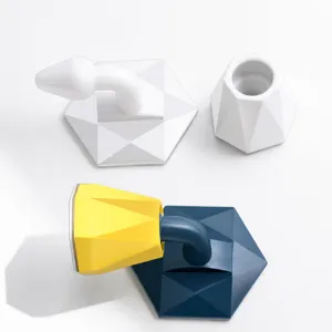 Detailed view of punch-free silent door stopper geometric design wall protector buffer stop