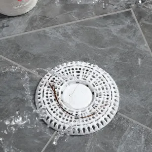 Silicone floor drain hair catcher white mesh strainer bathroom shower sink anti clogging filter net
