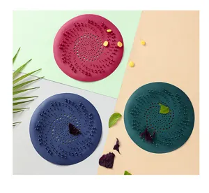 Silicone drain hair catcher strainer cover for bathroom sink shower tub water filter plug