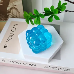 Blue cube bubble stress relief toy sensory fidget toy translucent cute desktop ornament