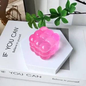 Pink bubble cube stress relief toy aesthetic desktop decoration cute sensory fidget item