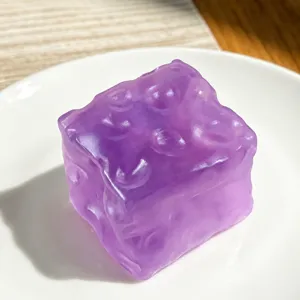 Purple cheese squishy toy slow rebound stress relief toy cute novelty decompression item