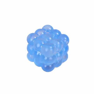 Blue translucent bubble cube stress relief toy, squishy sensory fidget toy for anxiety relief.